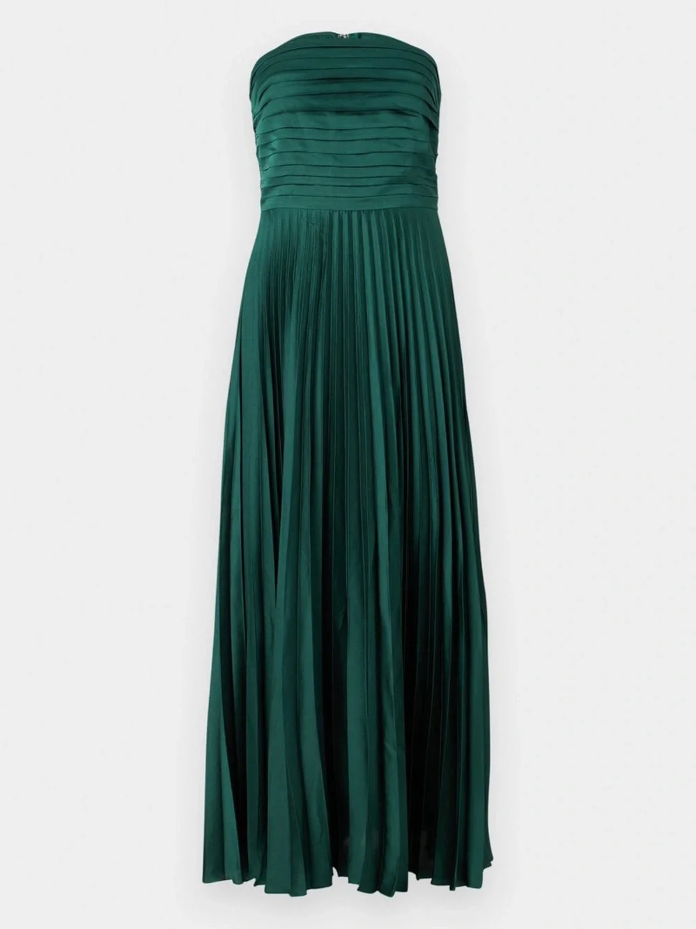 NWT Abercrombie & Fitch Giselle Strapless Pleated Maxi Dress in Emerald Green XL